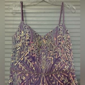 Clarisse Iridescent Lilac Prom Dress Size 9